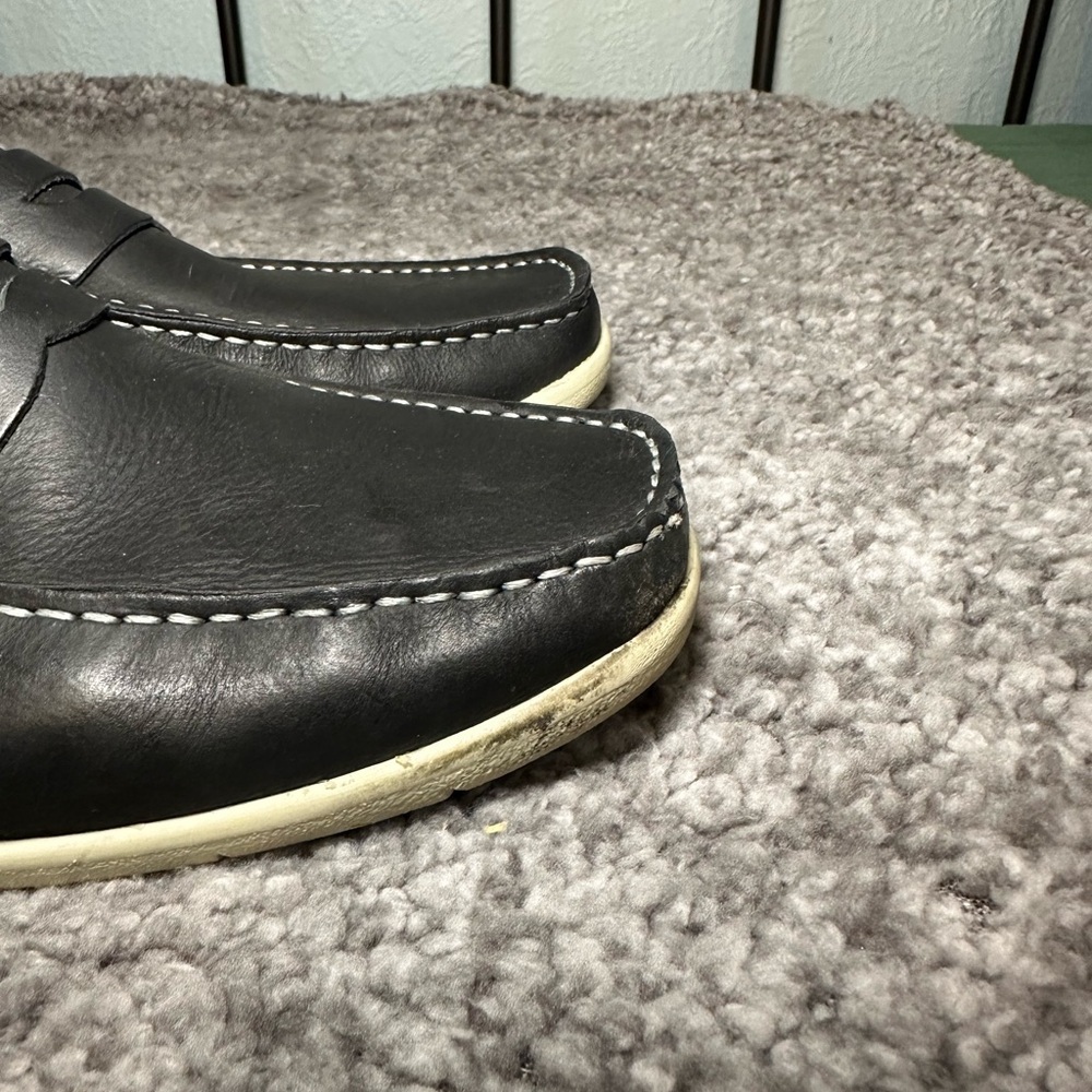 Mercanti Fiorentini Men's Navy Leather Loafers Size 12 - Picture 4 of 9